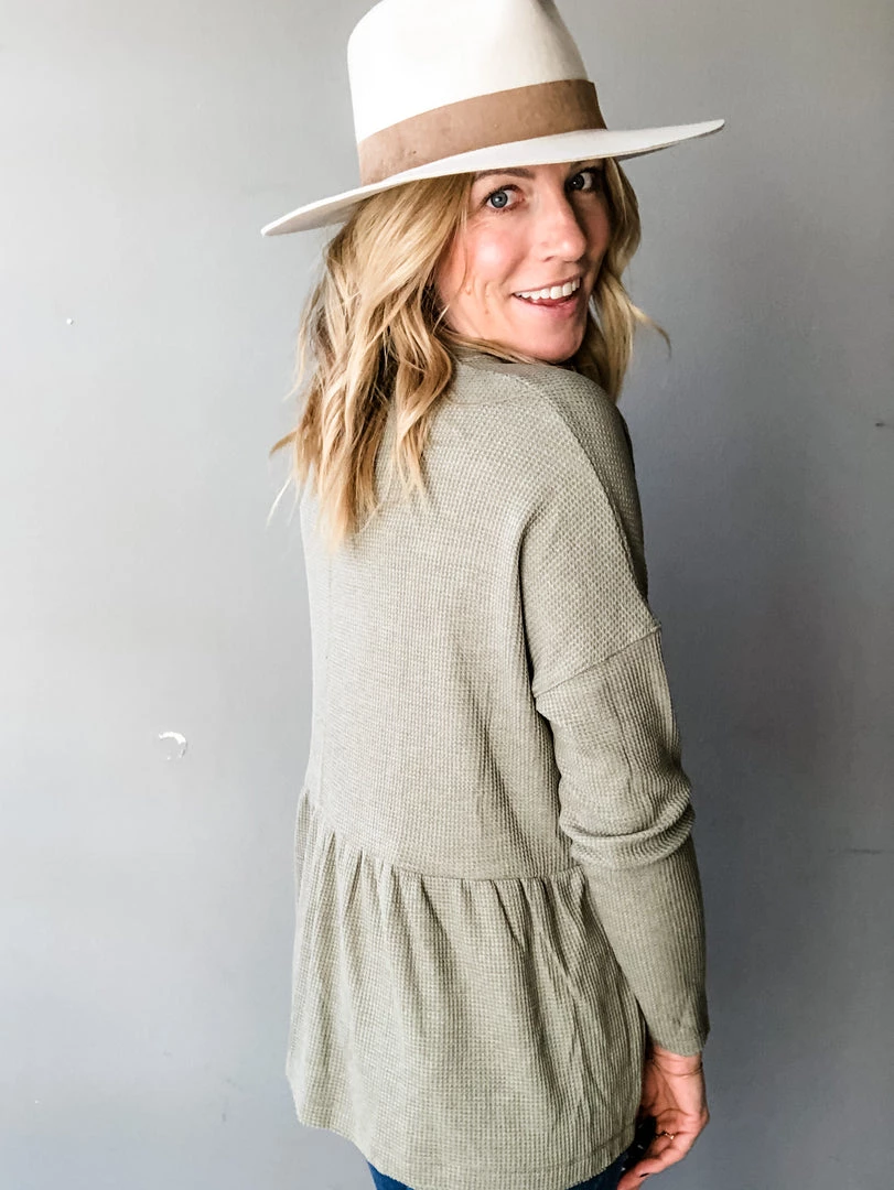 In Loom Clothing Waffle Knit Babydoll Top 3 In Loom Clothing Waffle Knit Babydoll Top