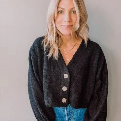 Audrey 3+1 Eclair Button Cardigan Clothing