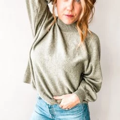 Trend Notes Clothing Olive You Dolman Puff Sleeve