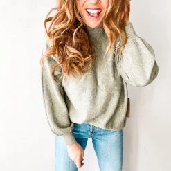 Trend Notes Clothing Olive You Dolman Puff Sleeve