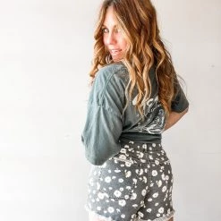 Audrey 3+1 Flower Power Denim Shorts