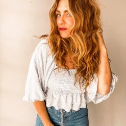 Audrey 3+1 Driving Miss Daisy Smocked Crop Clothing