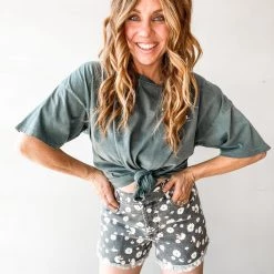 Audrey 3+1 Flower Power Denim Shorts