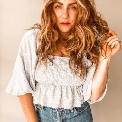 Audrey 3+1 Driving Miss Daisy Smocked Crop Clothing