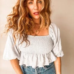 Audrey 3+1 Driving Miss Daisy Smocked Crop Clothing