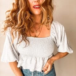 Audrey 3+1 Driving Miss Daisy Smocked Crop Clothing