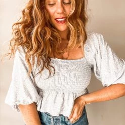 Audrey 3+1 Driving Miss Daisy Smocked Crop Clothing