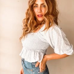 Audrey 3+1 Driving Miss Daisy Smocked Crop Clothing