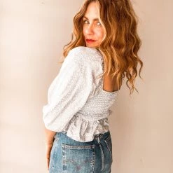 Audrey 3+1 Driving Miss Daisy Smocked Crop Clothing