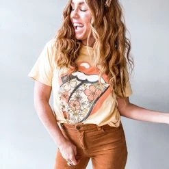 Daydreamer Rolling Stones Flower Tongue Tee Clothing 10 Daydreamer Rolling Stones Flower Tongue Tee Clothing