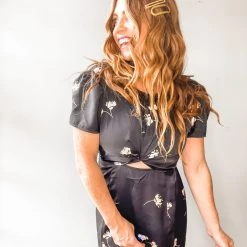 Saltwater Luxe Clothing Peg Short Sleeve Midi Dress