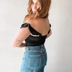 Lush Clothing Beach Bum Smocked Crop Top