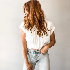 Lush Clothing Bianca Twist Front Muscle Tee