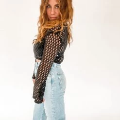 Miss Sparkling Golden Hour Crochet Top Clothing