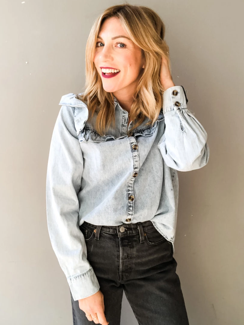 Trend Notes Rainwashed Denim Button Down 5 Trend Notes Rainwashed Denim Button Down