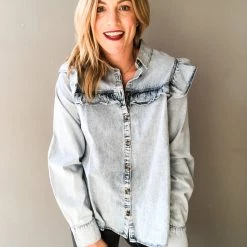 Trend Notes Rainwashed Denim Button Down 8 Trend Notes Rainwashed Denim Button Down