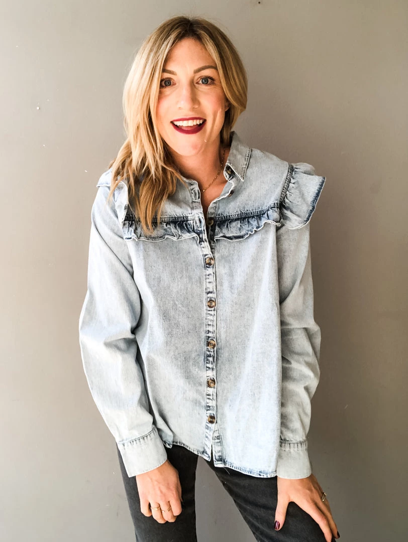 Trend Notes Rainwashed Denim Button Down 4 Trend Notes Rainwashed Denim Button Down