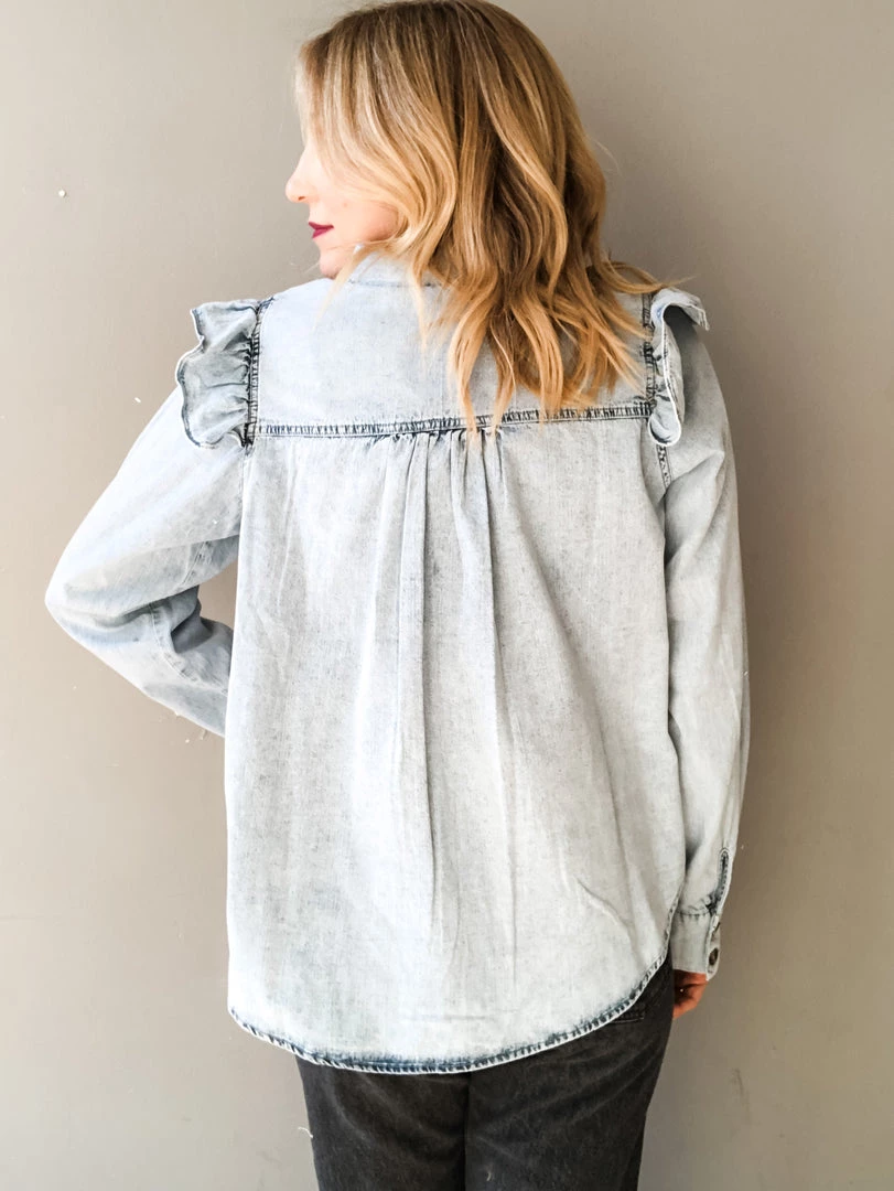 Trend Notes Rainwashed Denim Button Down 2 Trend Notes Rainwashed Denim Button Down