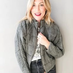 Chaser Brand Clothing Quilted Batwing Zip Jacket