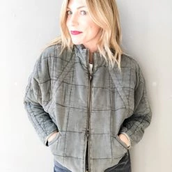 Chaser Brand Clothing Quilted Batwing Zip Jacket