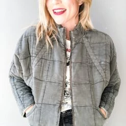 Chaser Brand Clothing Quilted Batwing Zip Jacket