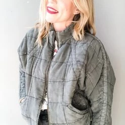 Chaser Brand Clothing Quilted Batwing Zip Jacket