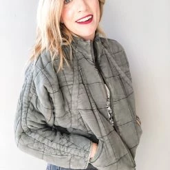 Chaser Brand Clothing Quilted Batwing Zip Jacket