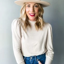 Chaser Brand Thermal Bishop Sleeve Mock Neck Clothing