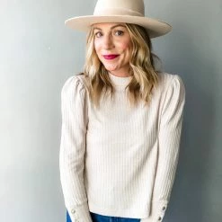 Chaser Brand Thermal Bishop Sleeve Mock Neck Clothing