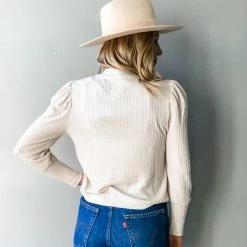 Chaser Brand Thermal Bishop Sleeve Mock Neck Clothing