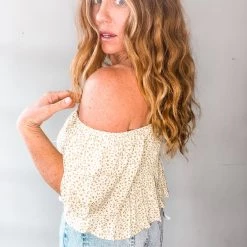 Audrey 3+1 Dahlia Flutter Sleeve Peplum Top Clothing