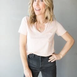 Project Social T Clothing Sophia Pocket V Neck Tee