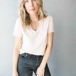 Project Social T Clothing Sophia Pocket V Neck Tee