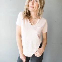 Project Social T Clothing Sophia Pocket V Neck Tee