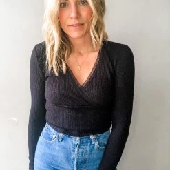 Audrey 3+1 Mona Rib Long Sleeve Crop