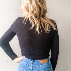 Audrey 3+1 Mona Rib Long Sleeve Crop