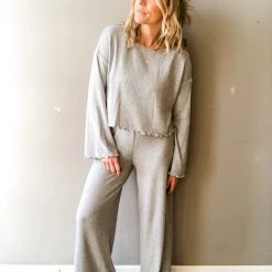 Project Social T Ride Cozy Rib Wide Leg Pant Clothing