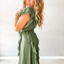 Listicle Clothing Shade Of Green Maxi Dress