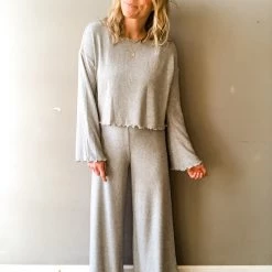 Project Social T Ride Cozy Rib Wide Leg Pant Clothing