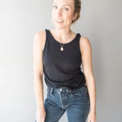 Chaser Brand Chaser Ruffle V Back Tank Clothing