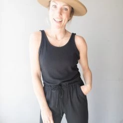 Chaser Brand Chaser Cozy Rib Tank Jumpsuit Clothing