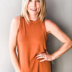 In Loom Clothing Lace Trim Muscle Tank