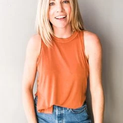 In Loom Clothing Lace Trim Muscle Tank