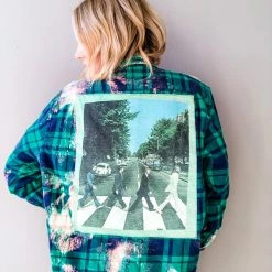 Envy Upcycle The Beatles Vintage Band Tee Flannel Clothing