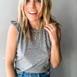 Chaser Brand Chaser Cropped Flutter Sleeve Tee Clothing