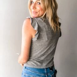 Chaser Brand Chaser Cropped Flutter Sleeve Tee Clothing 11 Chaser Brand Chaser Cropped Flutter Sleeve Tee Clothing