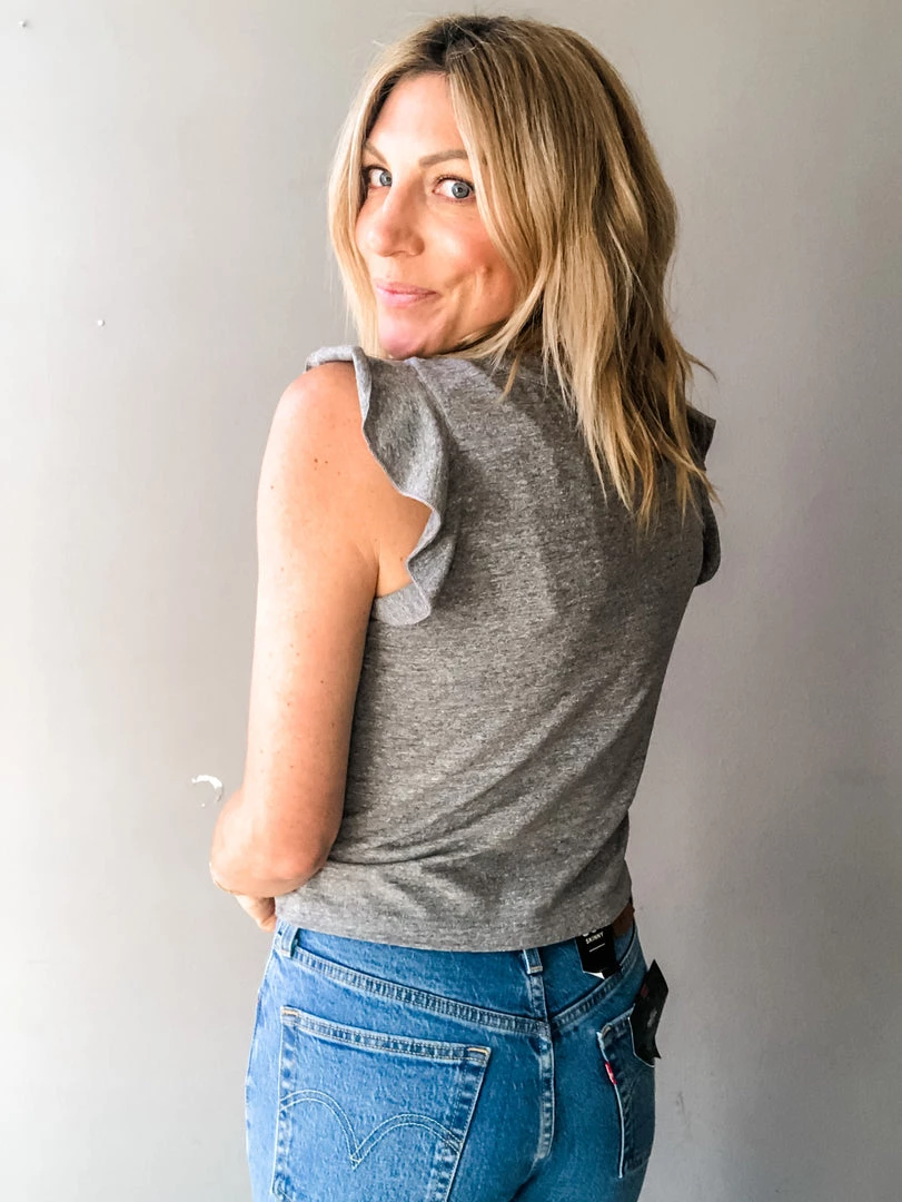 Chaser Brand Chaser Cropped Flutter Sleeve Tee Clothing 4 Chaser Brand Chaser Cropped Flutter Sleeve Tee Clothing