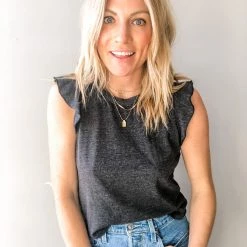 Chaser Brand Chaser Cropped Flutter Sleeve Tee Clothing 14 Chaser Brand Chaser Cropped Flutter Sleeve Tee Clothing