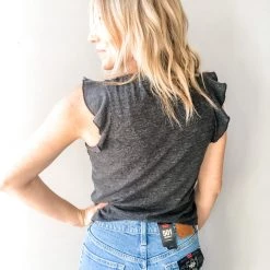 Chaser Brand Chaser Cropped Flutter Sleeve Tee Clothing 15 Chaser Brand Chaser Cropped Flutter Sleeve Tee Clothing