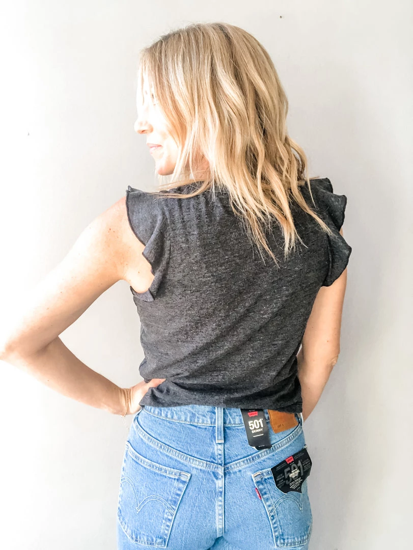 Chaser Brand Chaser Cropped Flutter Sleeve Tee Clothing 8 Chaser Brand Chaser Cropped Flutter Sleeve Tee Clothing